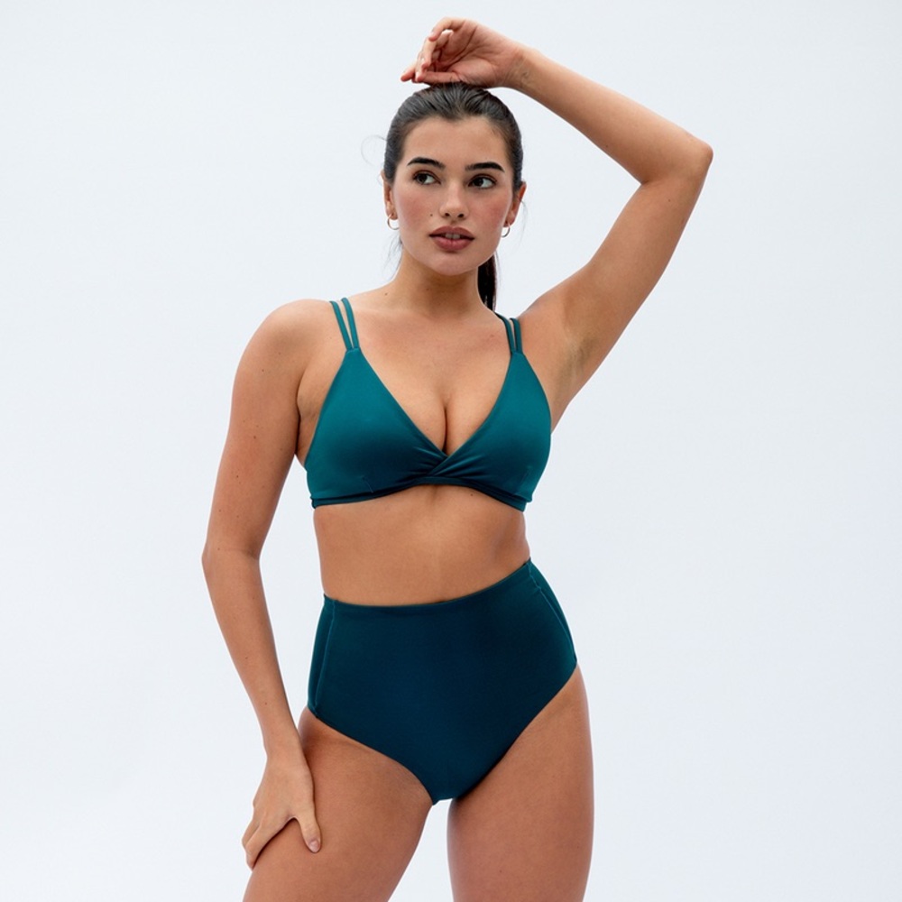 Left On Friday Teal Blue Green Sweet Victory Bikini Top S for D